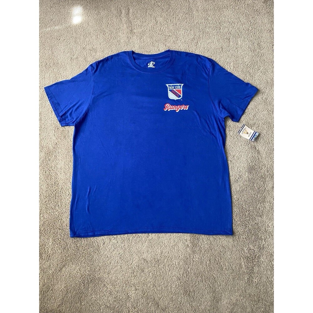 Vintage 90’s Deadstock New York Rangers Graphic Tee 1926 Shield Blue Mens 2XL